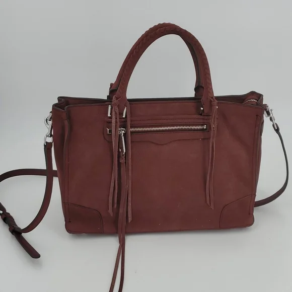 🆕 Rebecca Minkoff Regan Nubuck Leather Satchel - Picture 8 of 8